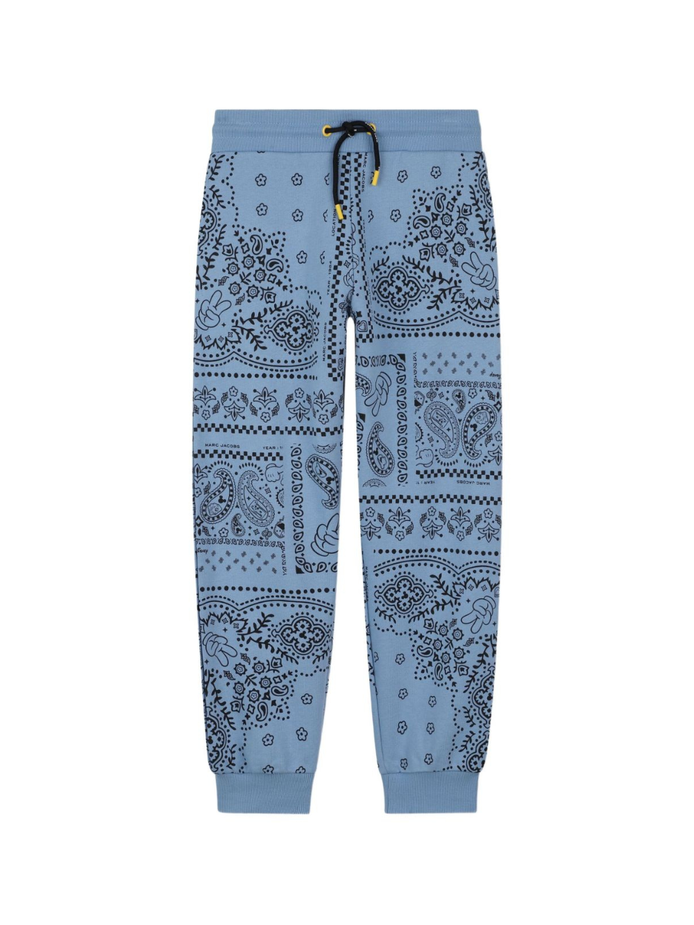 Pantaloni per bambino Marc Jacobs Kids x Disney Mickey Mouse blu con stampa paisley W60651 822 THE MARC JACOBS KIDS