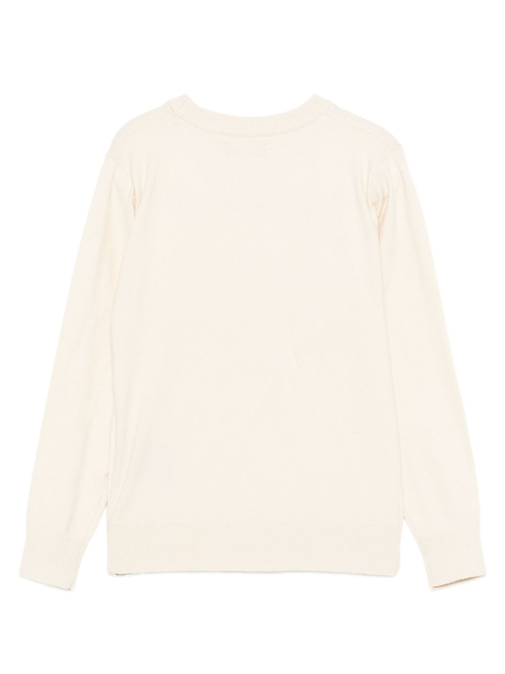 Felpa per bambino TRUSSARDI JUNIOR écru girocollo con logo ricamato TBA25011MA NEW ECRU TRUSSARDI KIDS