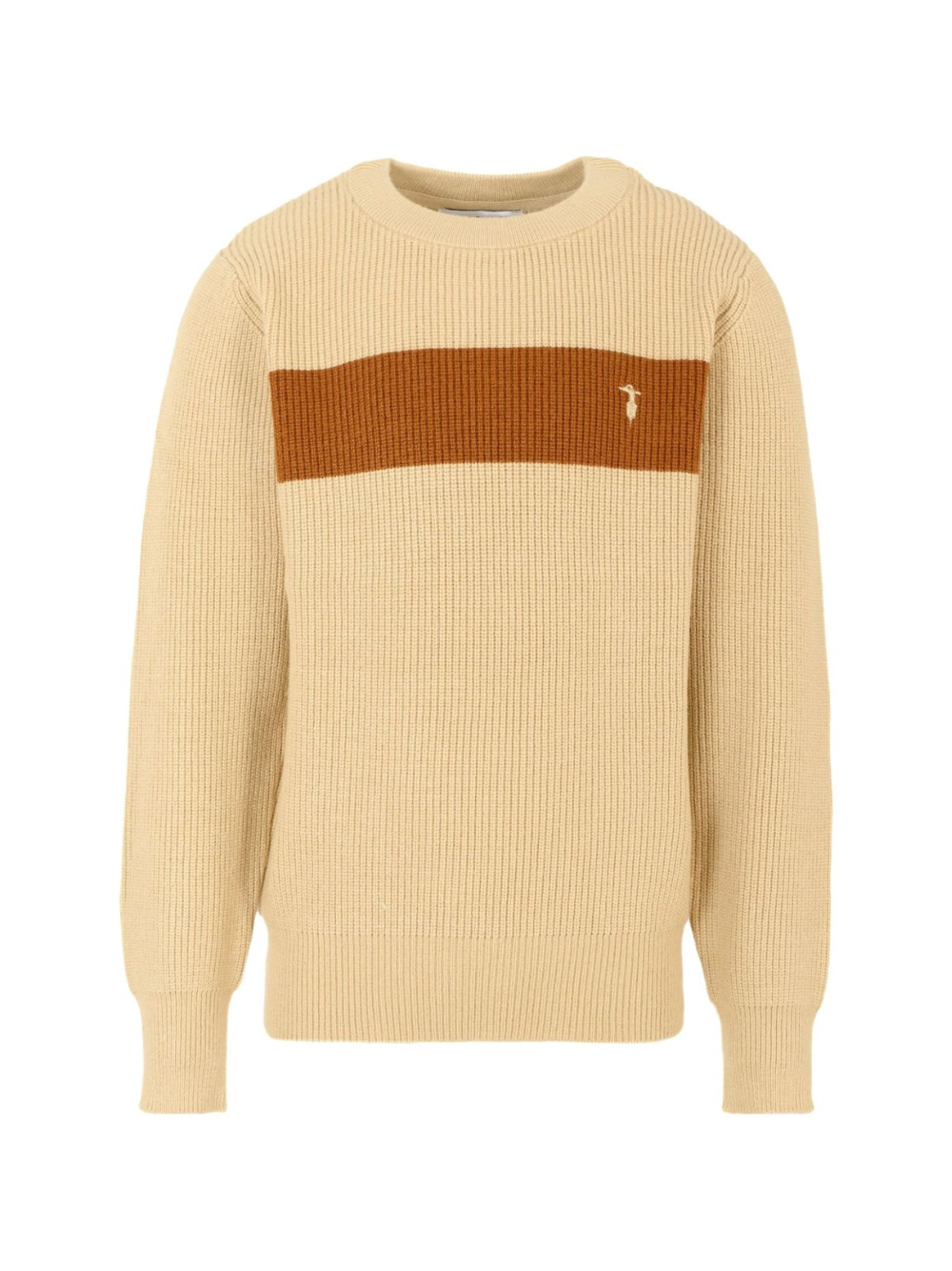 Maglione per bambino Trussardi Junior beige con decorazione sul davanti TBA25019MA BROWN RICE TRUSSARDI KIDS