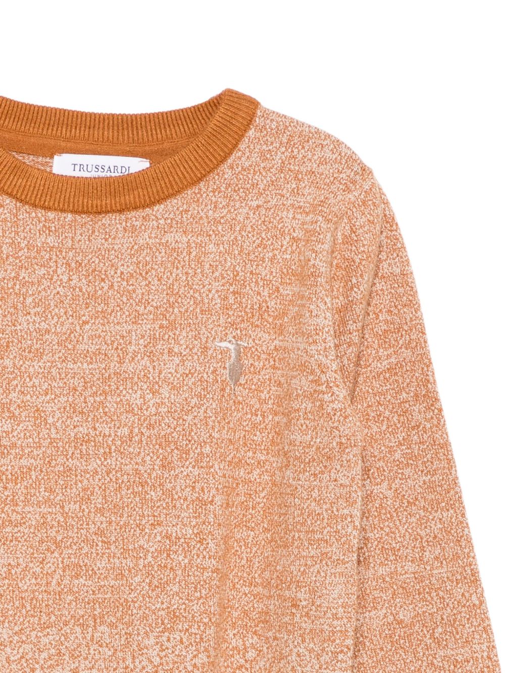 Maglione per bambino Trussardi Junior arancione girocollo con orlo a coste TBA25049MA R.PECAN TRUSSARDI KIDS