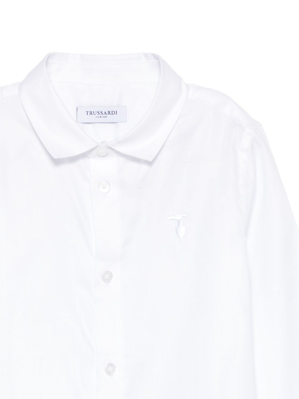 Camicia per bambino Trussardi Junior bianca con colletto ricamato TBA25080CA OFF-WHITE TRUSSARDI KIDS