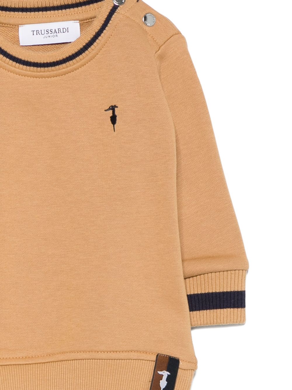 Felpa per neonato Trussardi Junior marrone con bordi a coste TIA25080FE APPLE CIN. TRUSSARDI KIDS