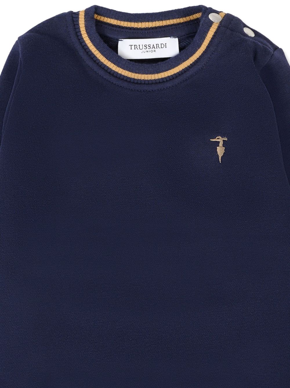 Felpa per neonato Trussardi Junior blu con bordi a coste TIA25080FE PEACOAT TRUSSARDI KIDS