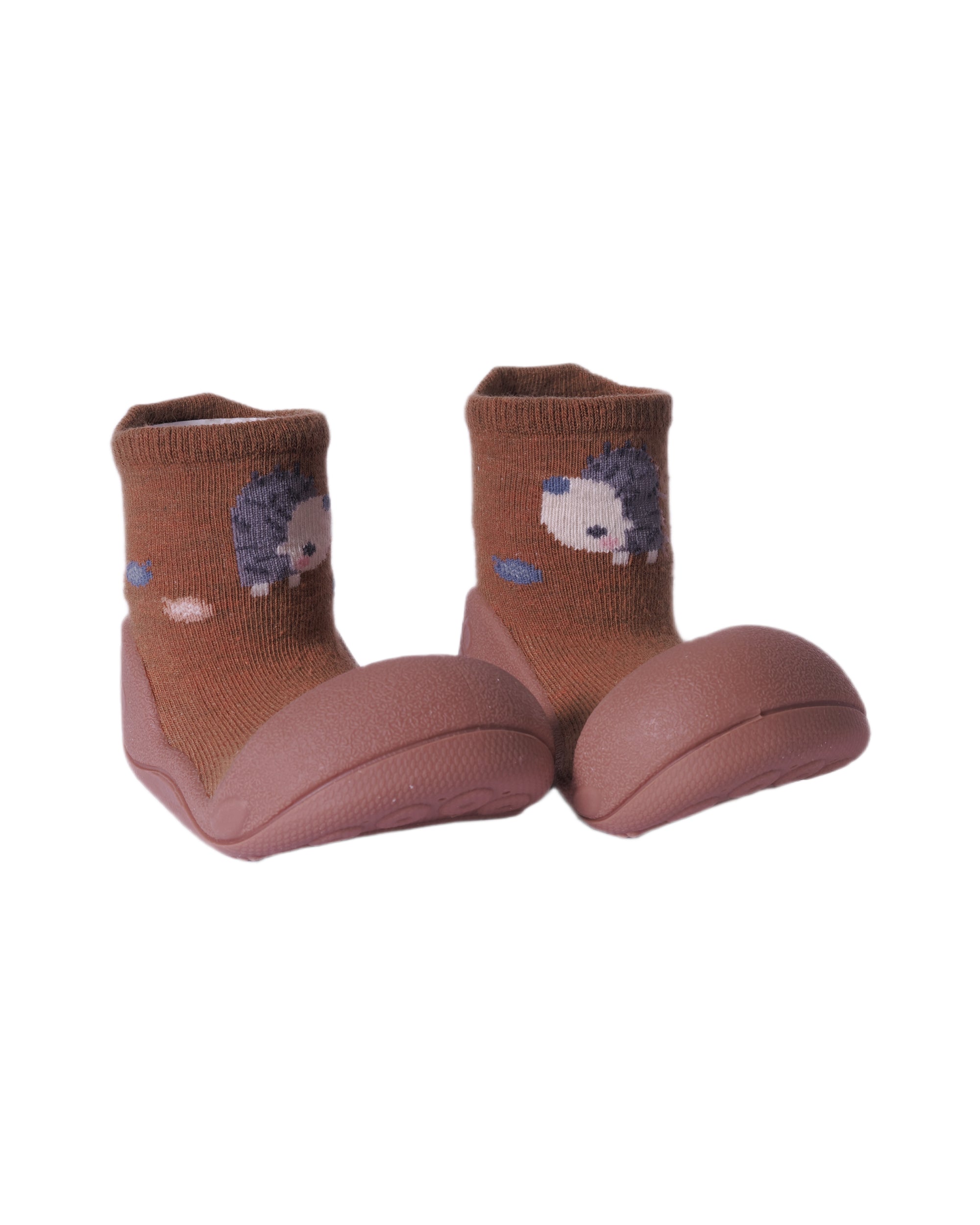 Scarpe primi passi per neonati Attipas marroni con ricamo porcospino AW04 BROWN ATTIPAS KIDS