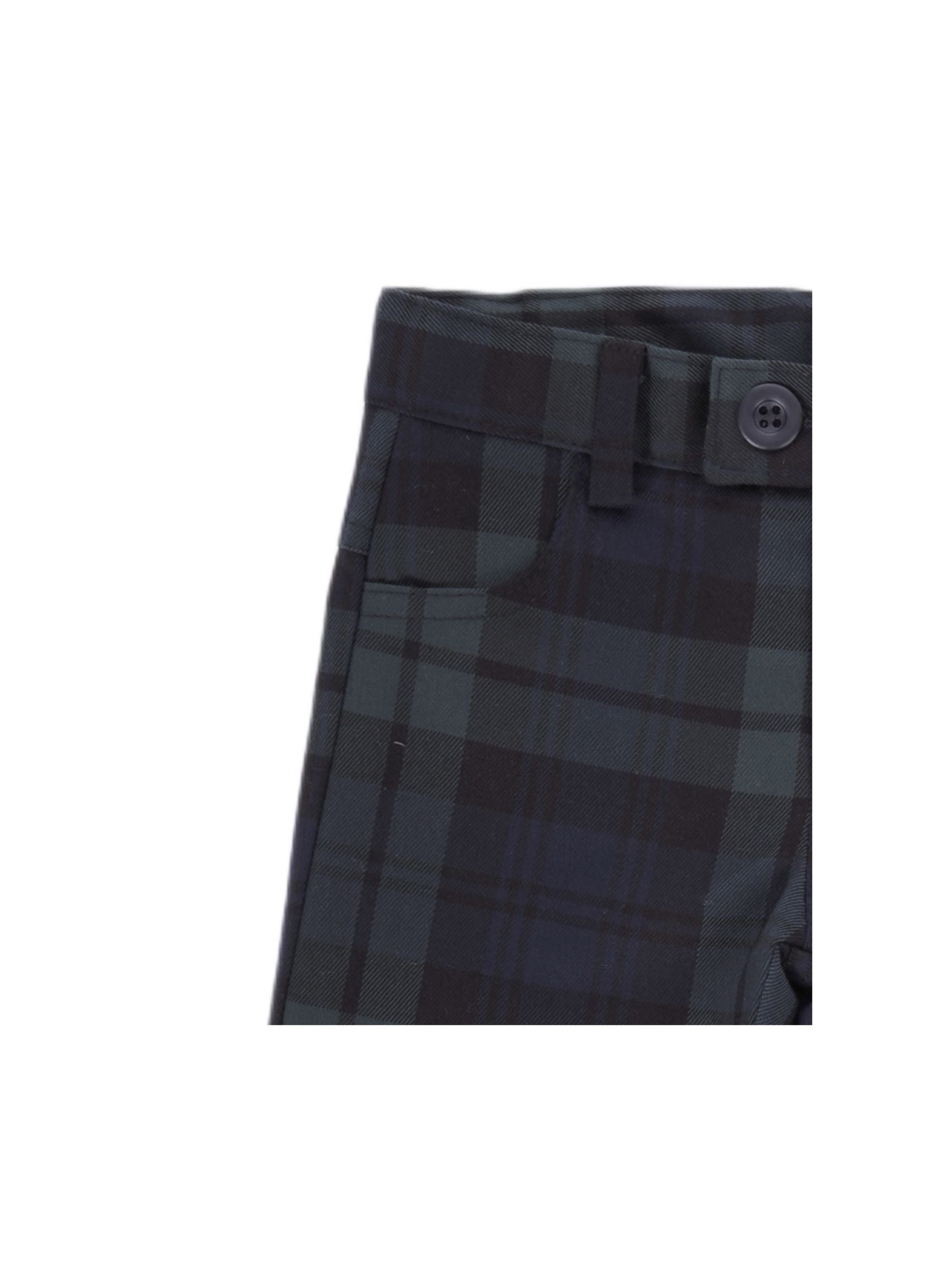 Pantaloni per bambino Baroni verde con motivo scozzese 10579 VERDE BARONI KIDS