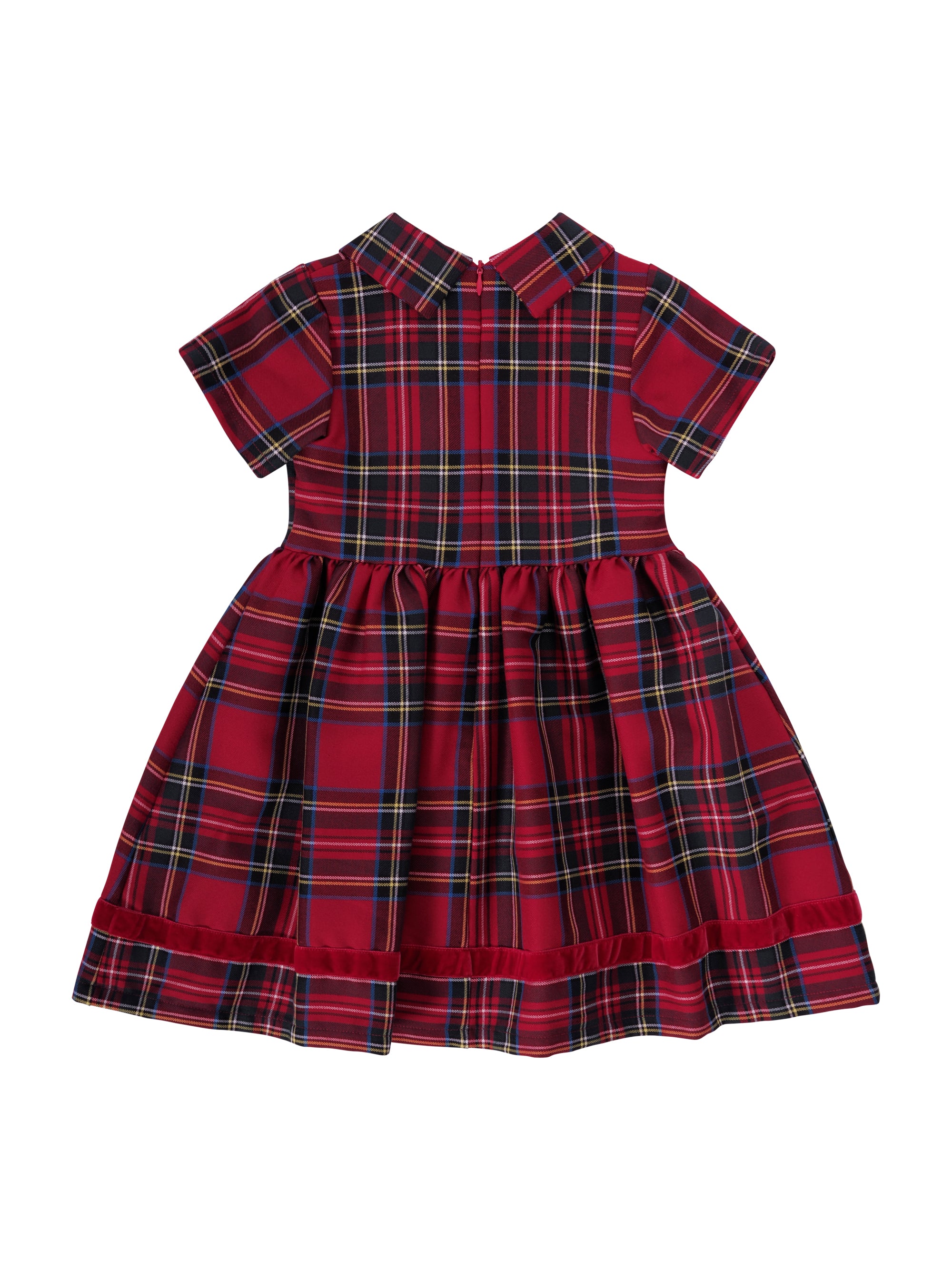 Abito per neonata Baroni rosso con motivo scozzese BA21018 ROSSO BARONI KIDS