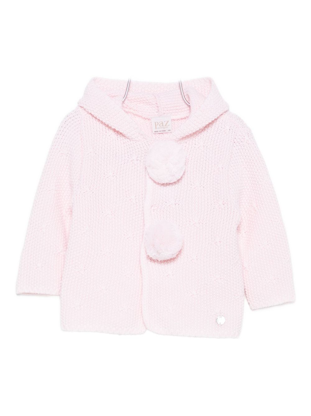Cardigan per neonata Paz Rodríguez rosa con pompon 012-112955 37 H56 PaZ RODRIGUEZ KIDS