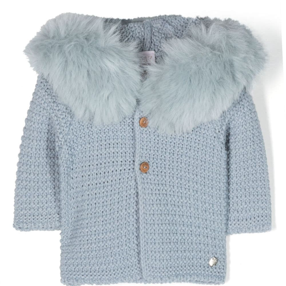 Cappotto con cappuccio Bambalina per neonato Paz Rodriguez blu co orlo dritto 012-130943 23 H98 PaZ RODRIGUEZ KIDS