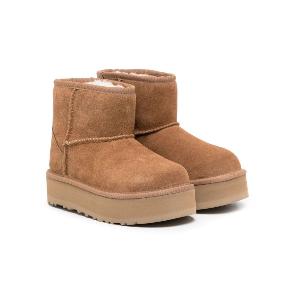 Stivali per bambina UGG Kids Classic Mini II beige con suola alta 1143700K CHE UGG KIDS