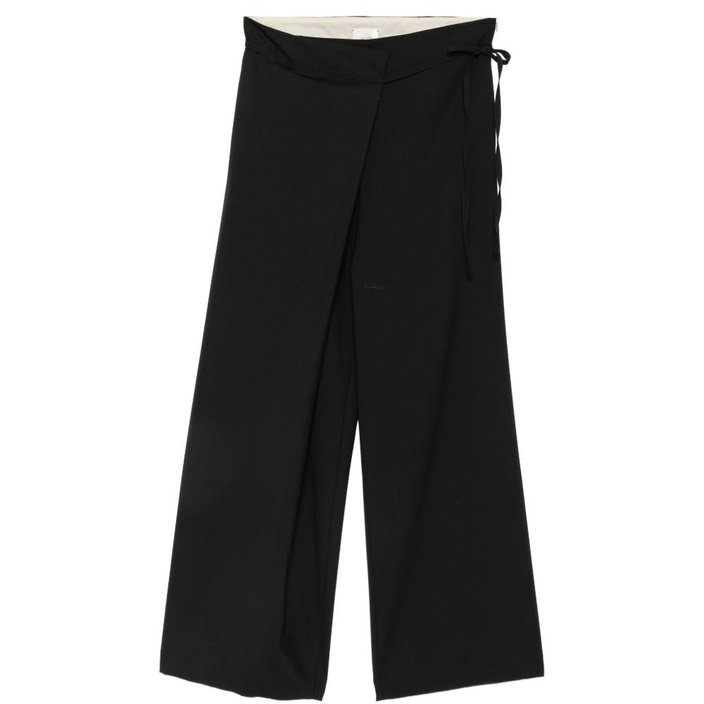 Pantaloni per donna Alysi neri con chiusura con laccetto 166102 A6055 NE ALYSI