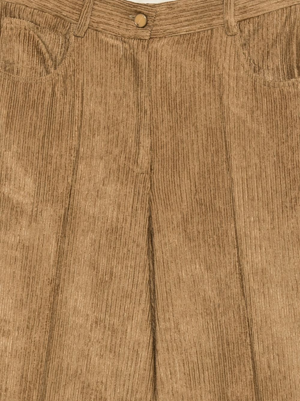 Pantaloni in velluto Alysi beige a coste con passanti per cintura 166116 A6003 KK ALYSI