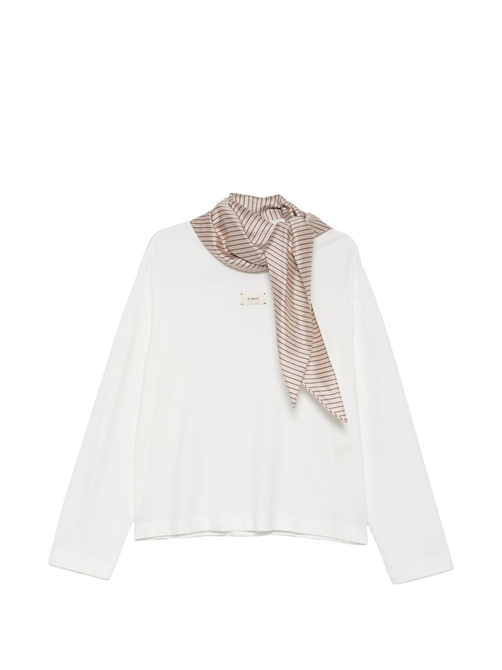 T-shirt per donna Alysi bianca con applicazione sciarpa 166404 A6030 LT ALYSI