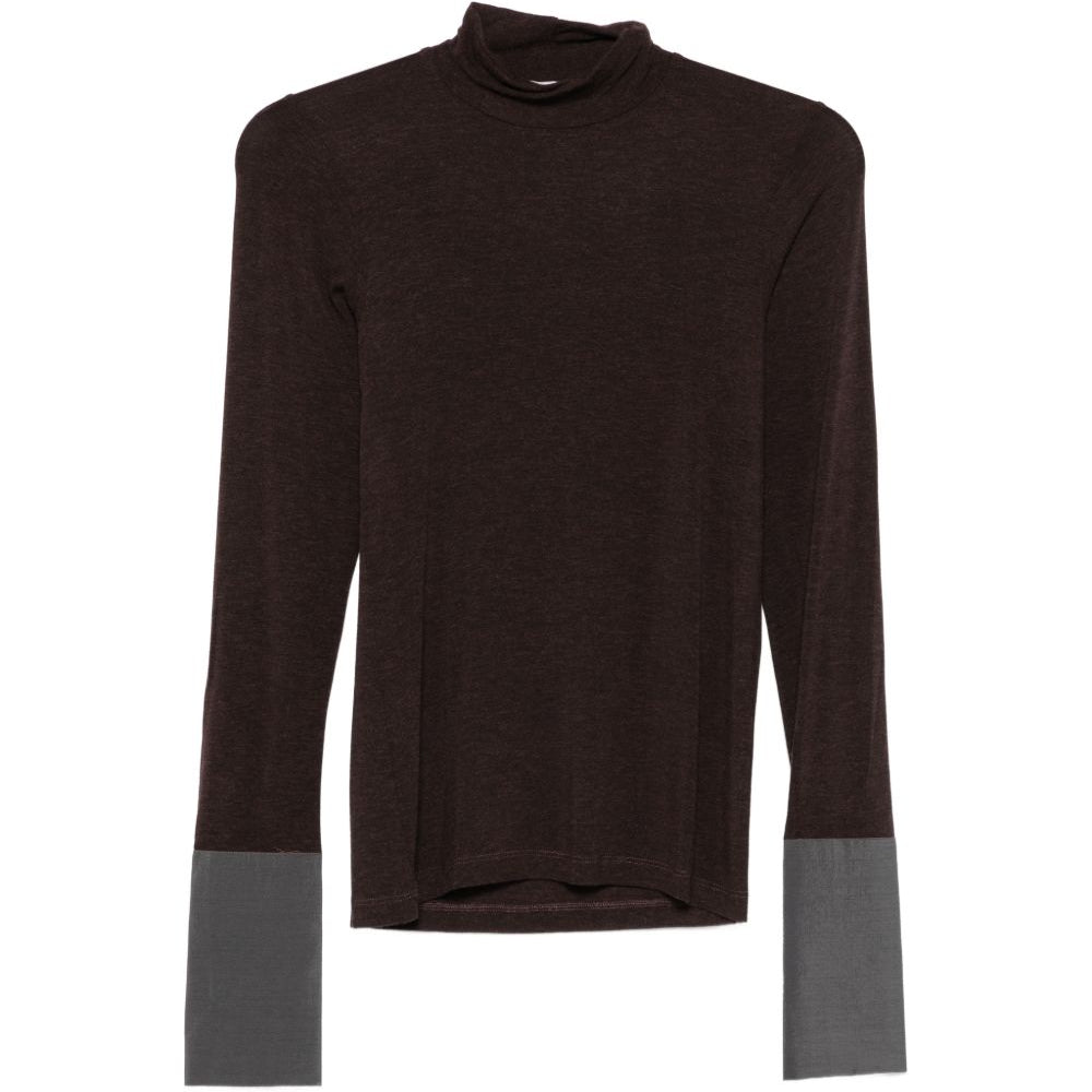 Maglione per donna Alyisi marrone con collo alto 166410 A6036 ME ALYSI
