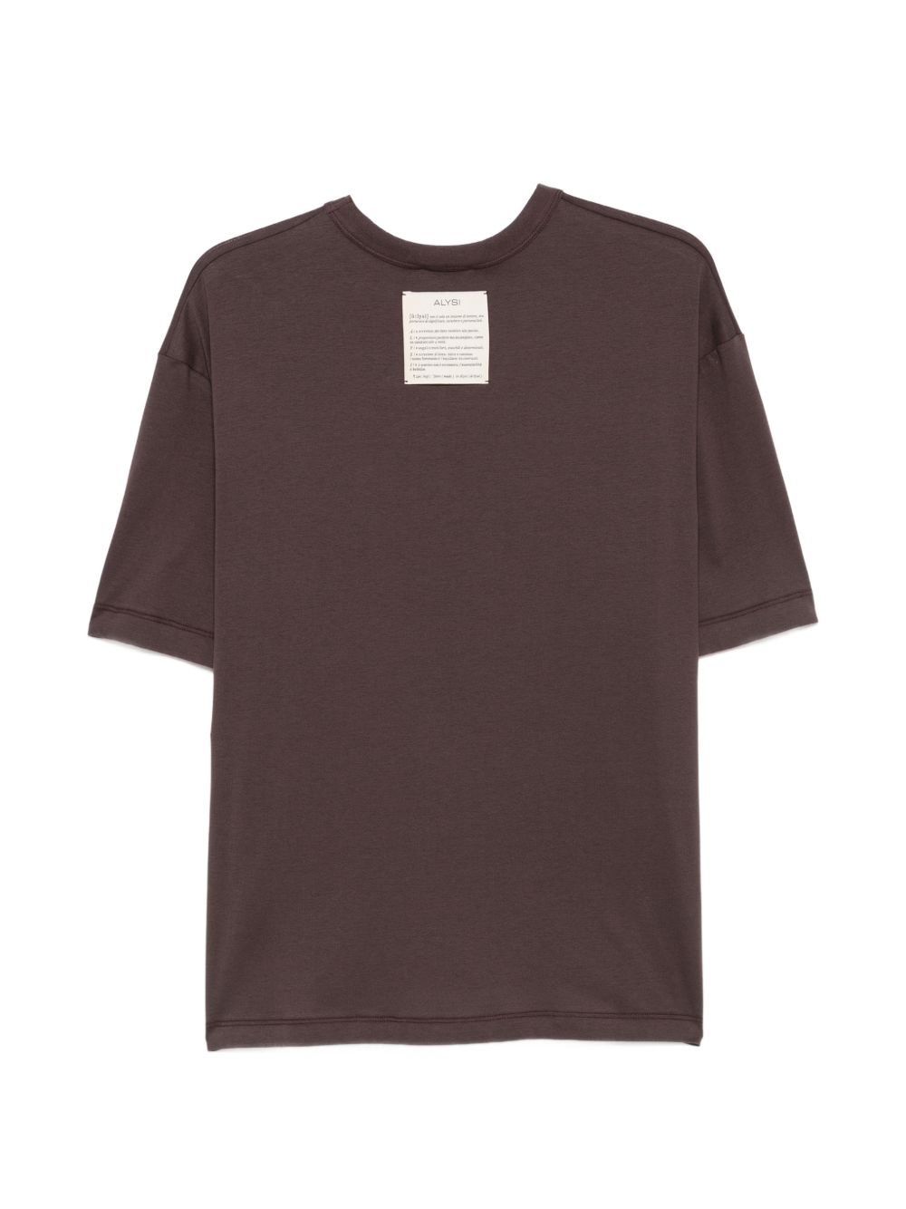 T-shirt da donna Alysi marrone con targhetta sul davanti 166412 A6004 ME ALYSI