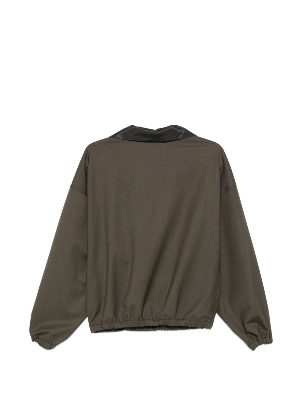 Giubbino per donna Alysi verde con colletto in pelle 166936 A6212 BSO ALYSI