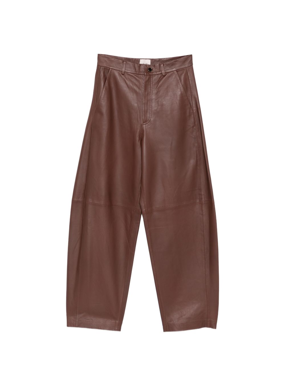 Pantaloni in pelle per donna Alysi marroni a gamba ampia 266102 A6053 MOG ALYSI