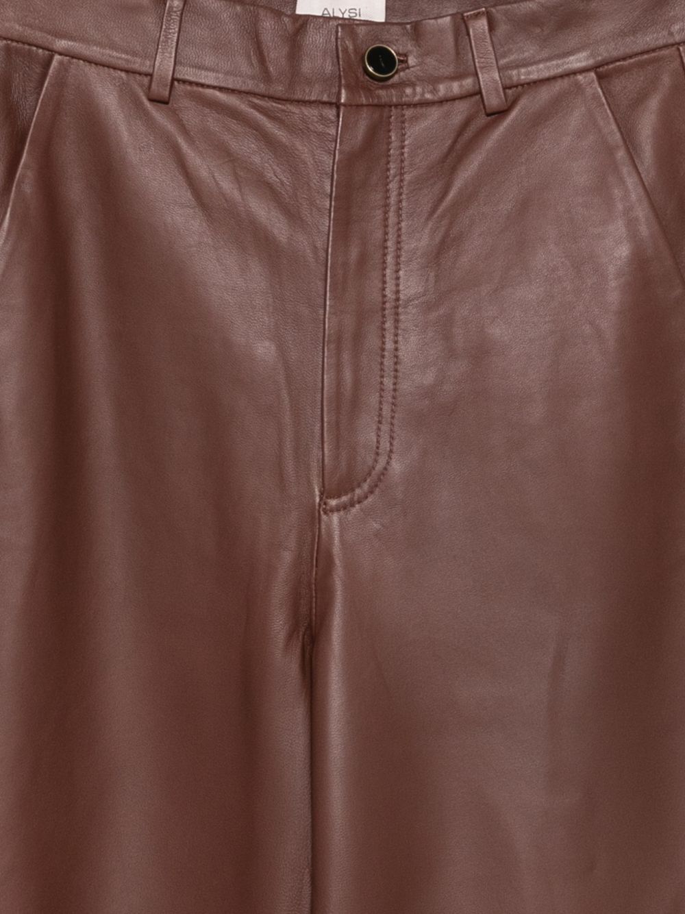 Pantaloni in pelle per donna Alysi marroni a gamba ampia 266102 A6053 MOG ALYSI