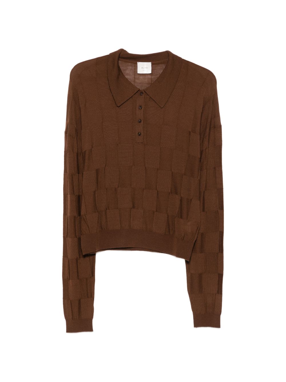 Maglione per donna Alysi marrone con design a quadri 266421 A6035 CACAO ALYSI
