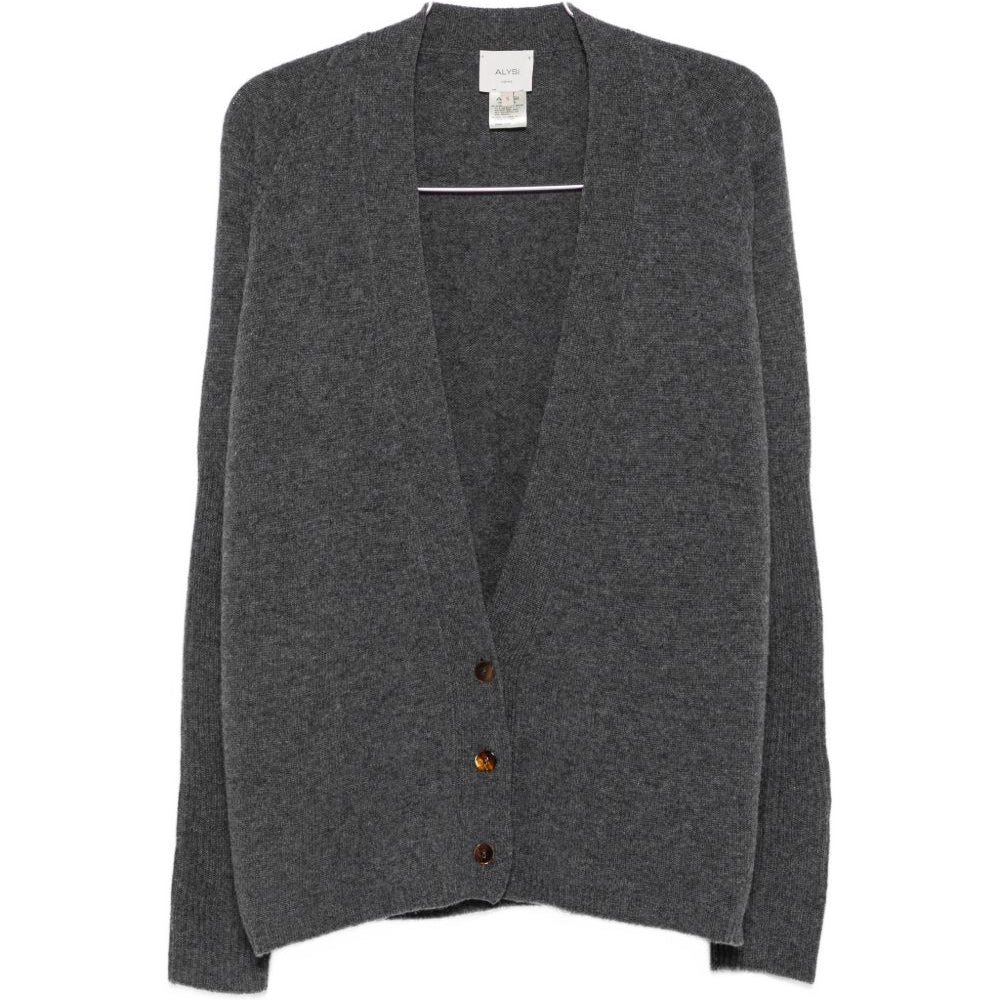 Maglione per donna Alysi grigio con scollo a V 266432 A6008 AN ALYSI