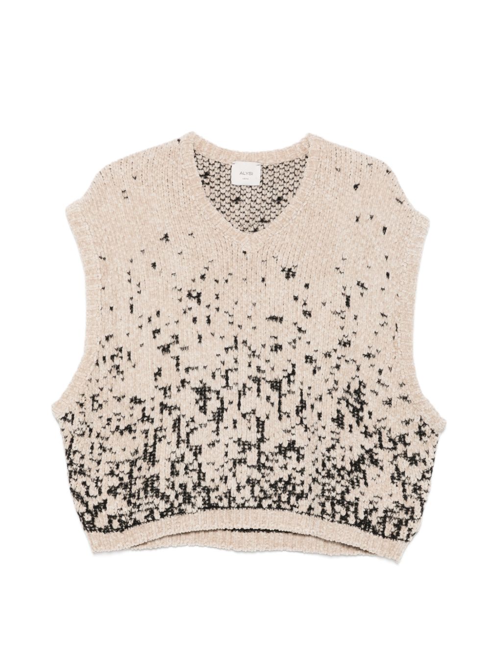Gilet per donna Alysi beige lavorato a maglia intarsiata 266443 A6051 MD ALYSI