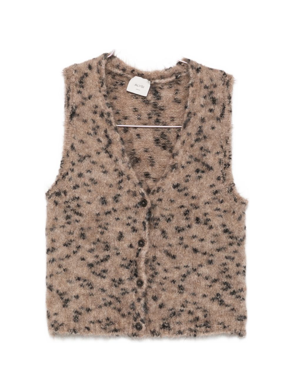 Gilet per donna Alysi marrone con stampa leopardata 266461 A6019 CAST ALYSI