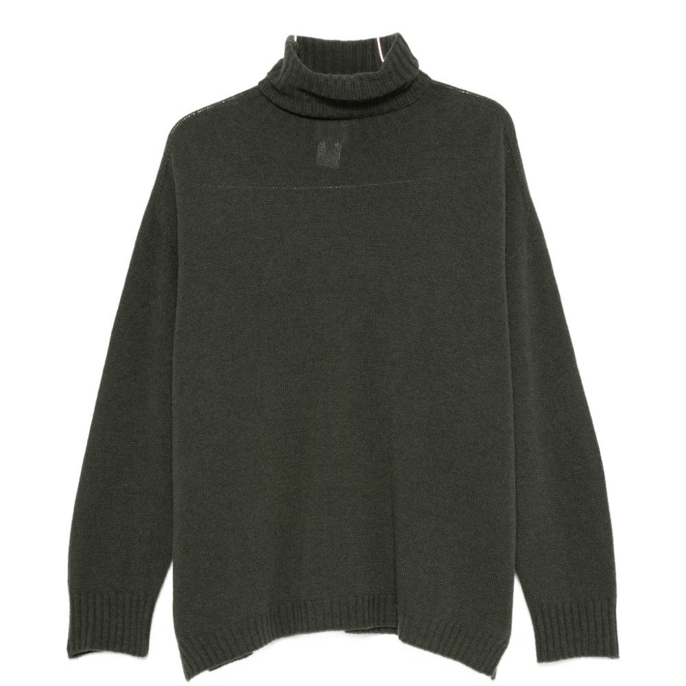 Maglione per donna Alysi verde con collo alto 266470 A6213 BSO ALYSI