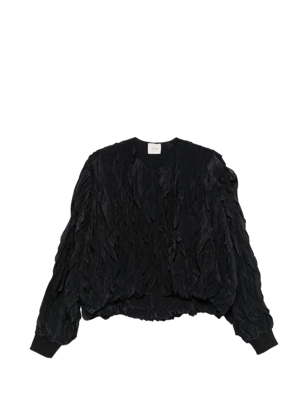 Giubbino per donna Alysi nero con trama increspata 266911 A6029 NOTTE ALYSI