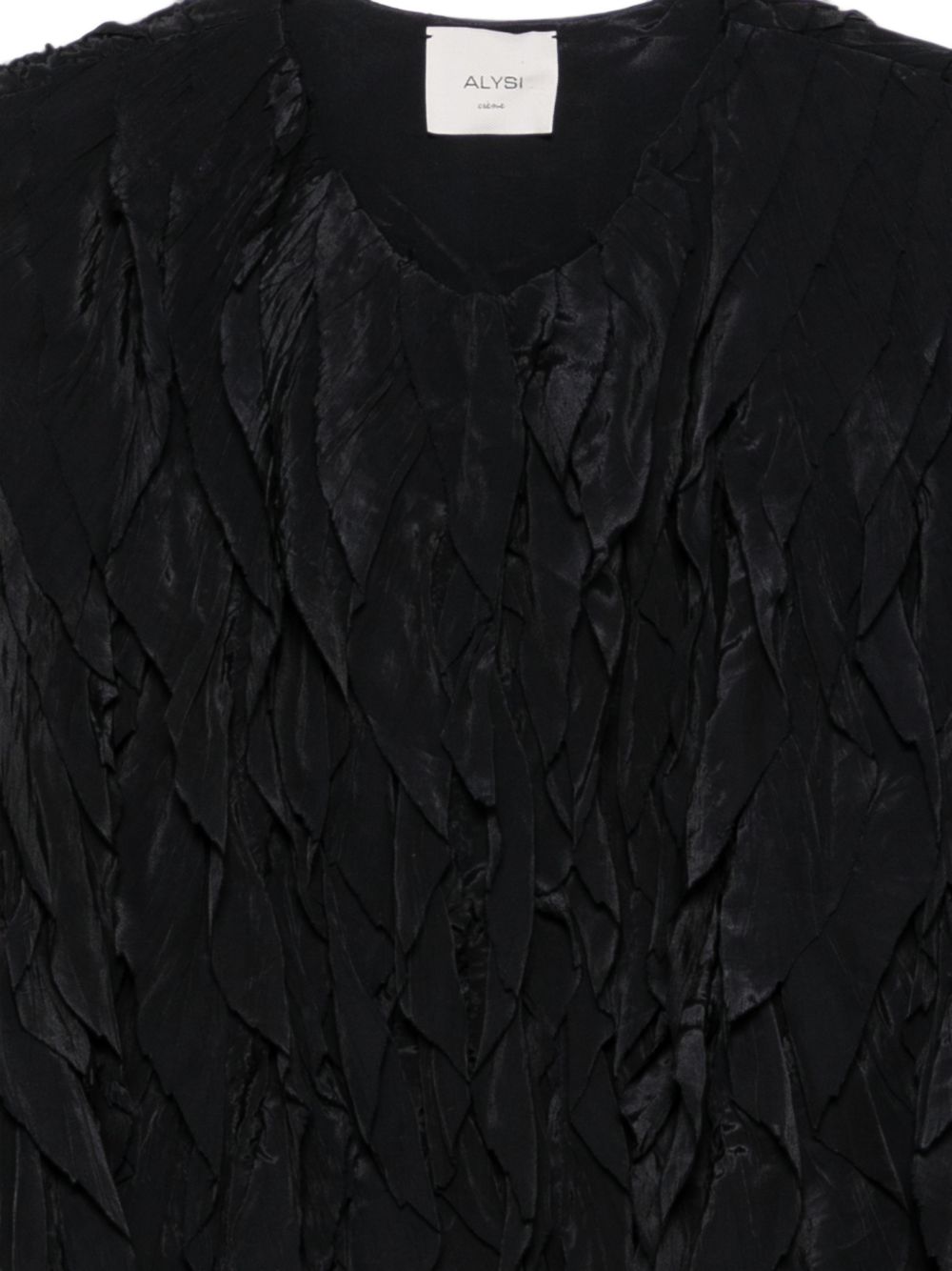 Giubbino per donna Alysi nero con trama increspata 266911 A6029 NOTTE ALYSI