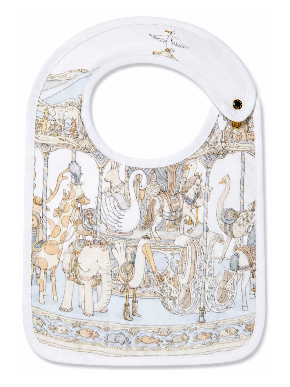 Bavaglino per neonati Atelier Choux bianco con stampa carosello BI-CS-CAR B-U ATELIER CHOUX PARIS KIDS