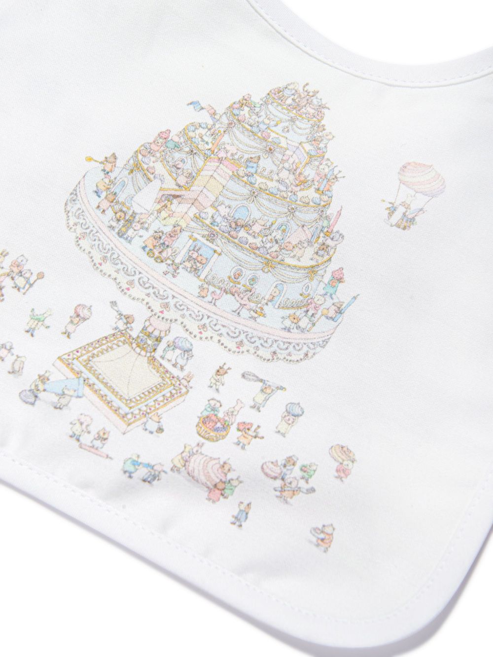 Bavaglino per neonati Atelier Choux Paris bianco con stampa grafica torta BI-CS-LEG A-U ATELIER CHOUX PARIS KIDS