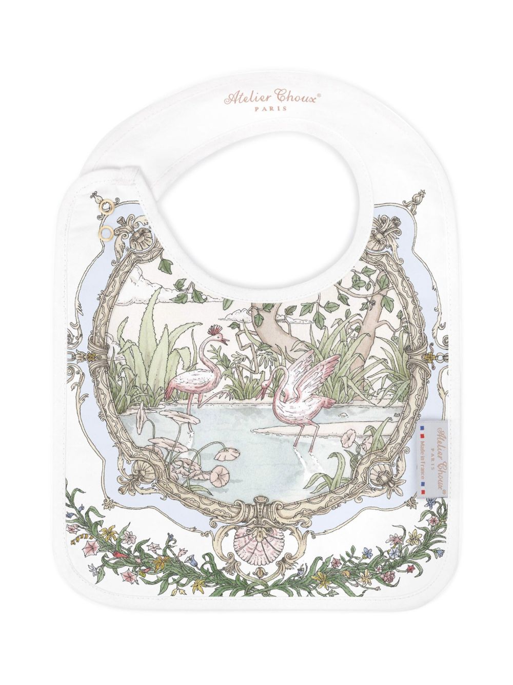 Bavaglino per neonati Atelier Choux Paris bianco con stampa grafica sul fronte BI-CS-TAOR R-U ATELIER CHOUX PARIS KIDS