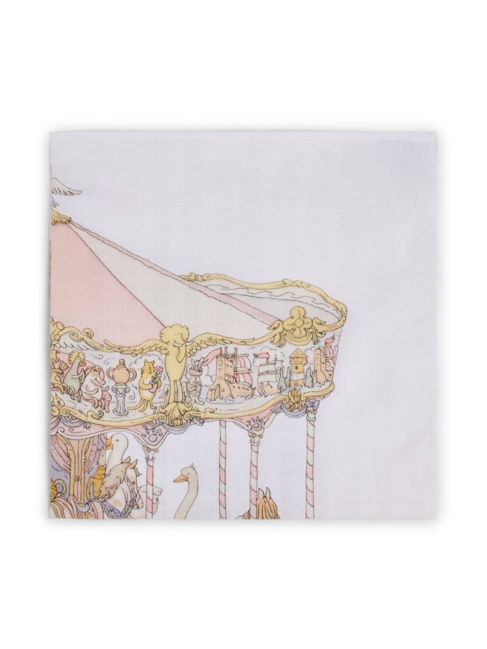Coperta per neonati Atelier Choux Paris bianca con stampa Carosello sul davanti CA-CQ-CAR P-U ATELIER CHOUX PARIS KIDS