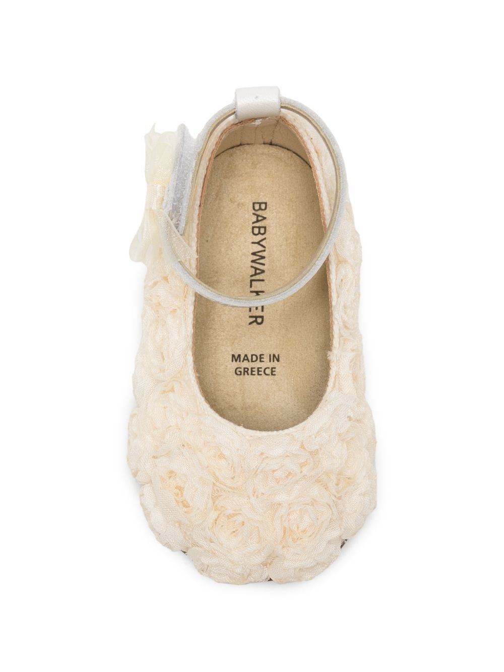 Ballerine per neonata BabyWalker Kids bianche con applicazione fiori all-over PB2654 IVORY BABYWALKER KIDS