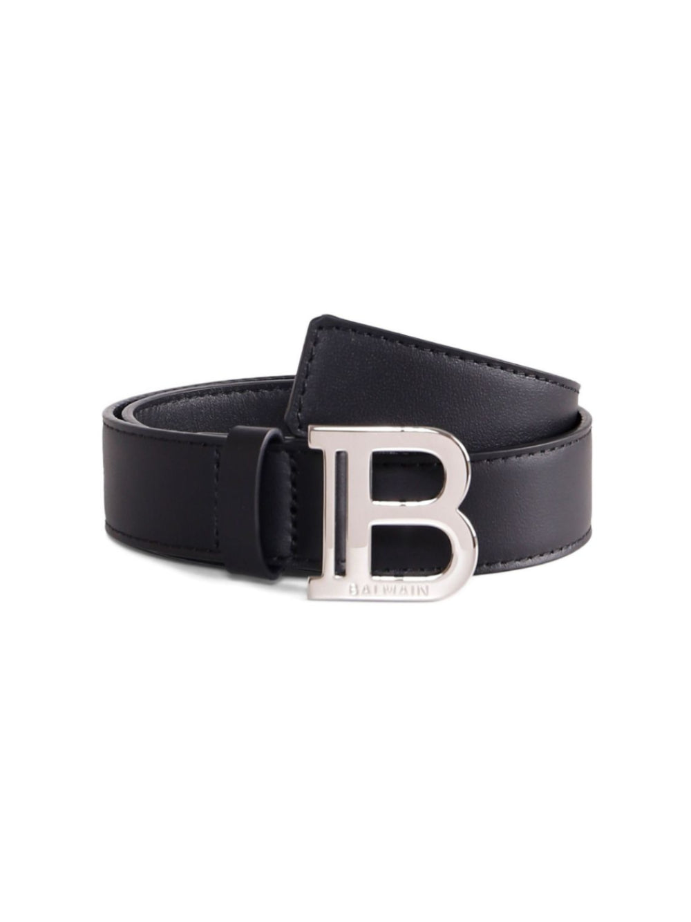 Cintura in pelle bambino Balmain Kids nera con placca logo BX0P21 Z1371 930AG BALMAIN KIDS