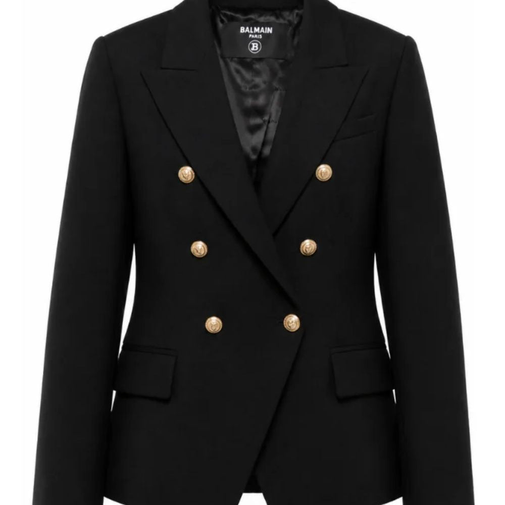 Blazer per bambina Balmain Kids nero con chiusura a doppiopetto BX2A04 I0196 930OR BALMAIN KIDS