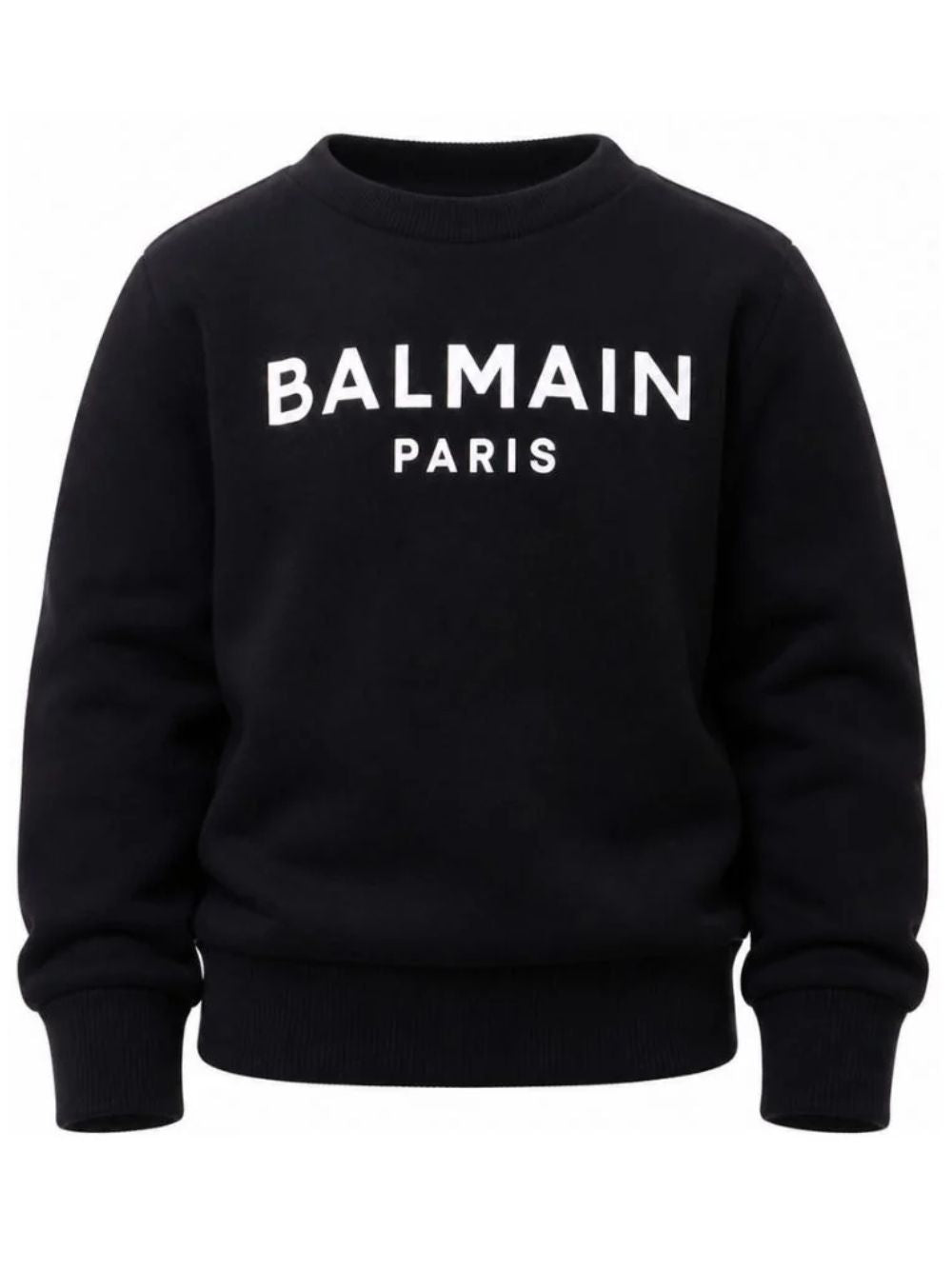 Felpa per bambino Balmain Kids nera con stampa logo sul davanti BX4P10 Z3183 930BC BALMAIN KIDS