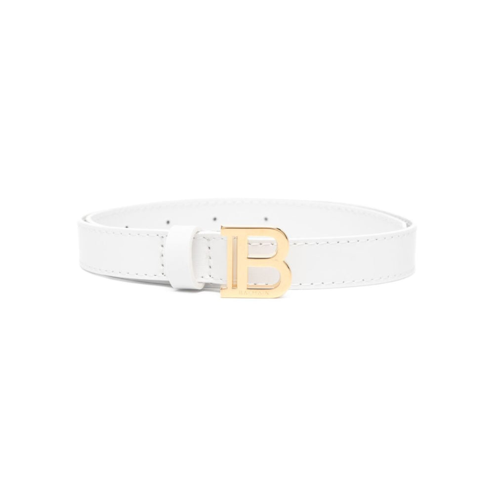 Cintura per bambina Balmain Kids bianca con fibbia con logo dorato BY0C01 Z1371 100OR BALMAIN KIDS
