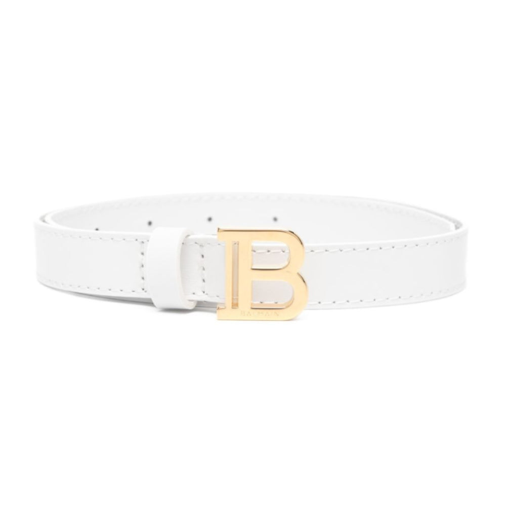 Cintura per bambina Balmain Kids bianca con fibbia con logo dorato BY0C01 Z1371 100OR BALMAIN KIDS