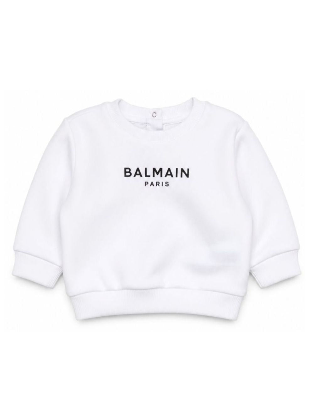 Felpa per neonati Balmain Kids bianca con stampa logo sul davanti BY4580 Z3183 100NE BALMAIN KIDS