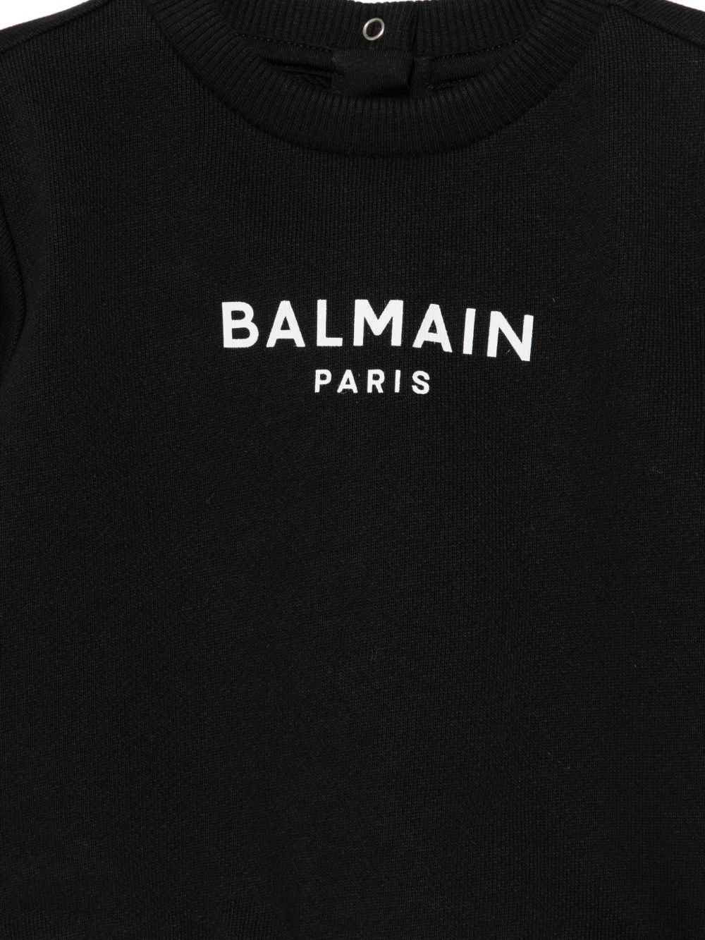 Felpa per neonati Balmain Kids nera con logo sul davanti BY4580 Z3183 930BC BALMAIN KIDS