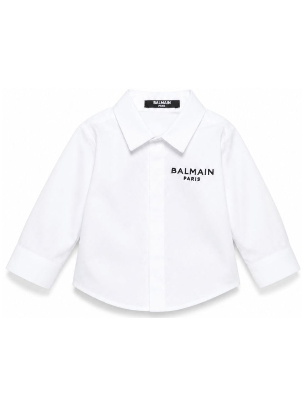 Camicia da neonato Balmain Kids bianca con logo ricamato BY5530 P0562 100NE BALMAIN KIDS