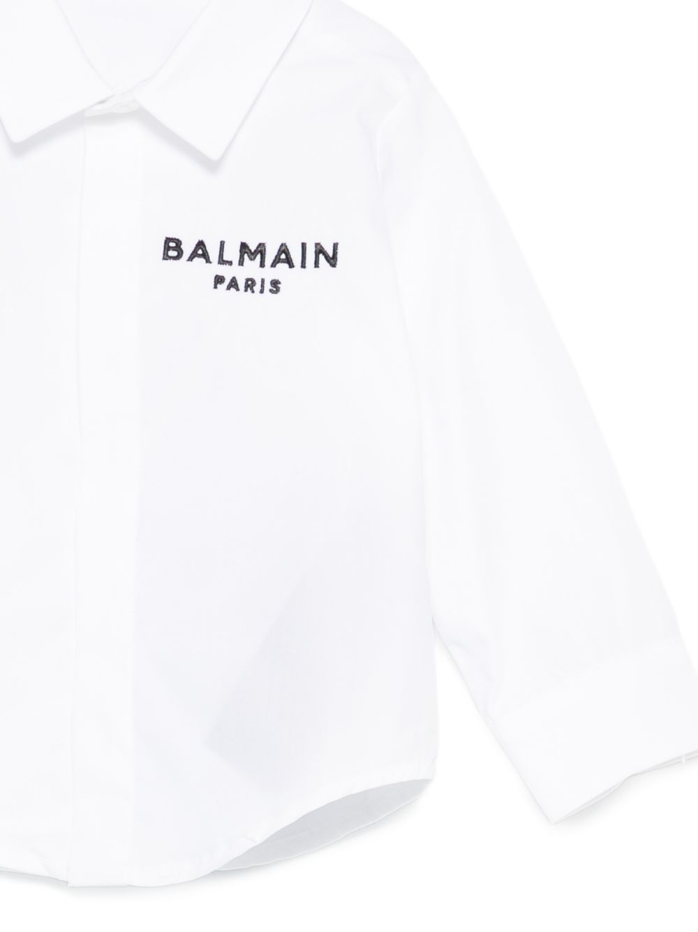 Camicia da neonato Balmain Kids bianca con logo ricamato BY5530 P0562 100NE BALMAIN KIDS