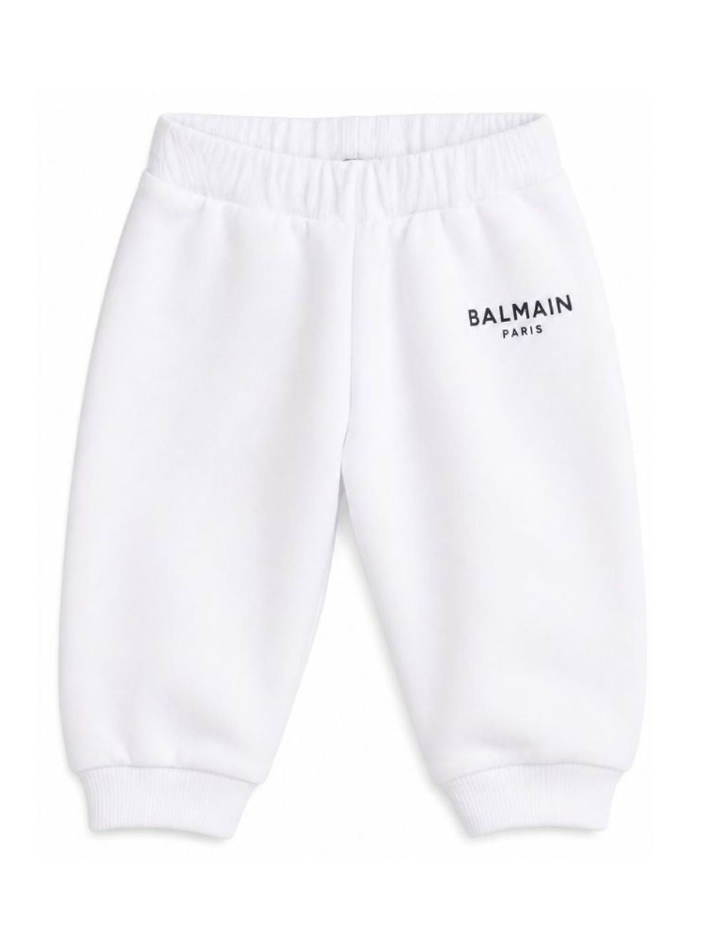 Pantaloni per neonati Balmain Kids bianchi con logo sul davanti BY6610 Z3183 100NE BALMAIN KIDS