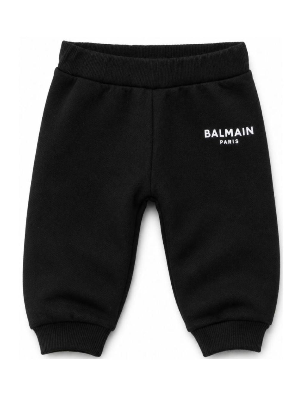 Pantaloni per neonati Balmain Kids neri con logo sul davanti BY6610 Z3183 930BC BALMAIN KIDS
