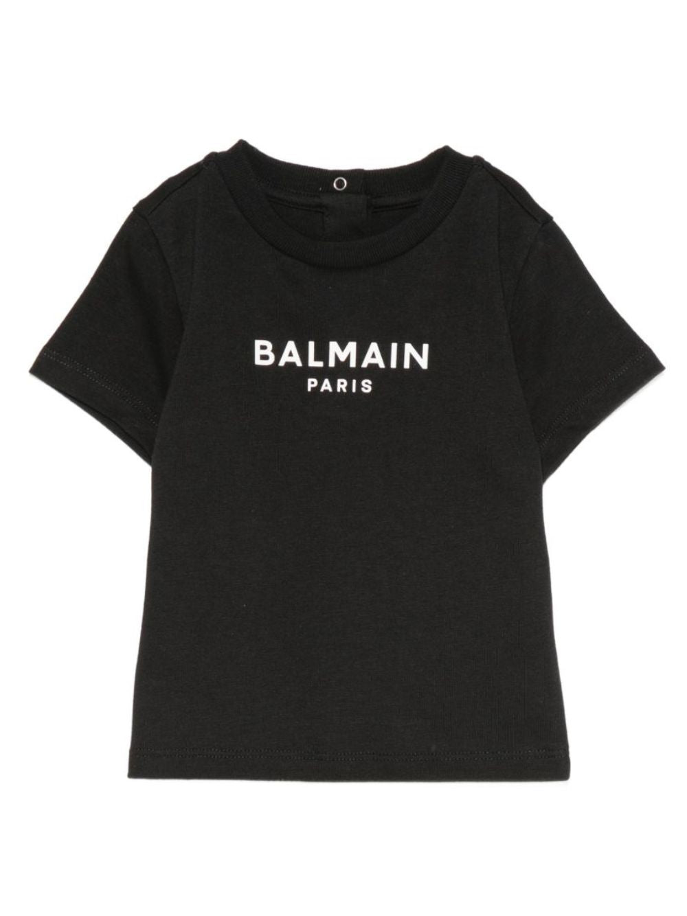 T-shirt per neonati Balmain Kids nera con stampa logo sul davanti BY8631 Z3672 930BC BALMAIN KIDS