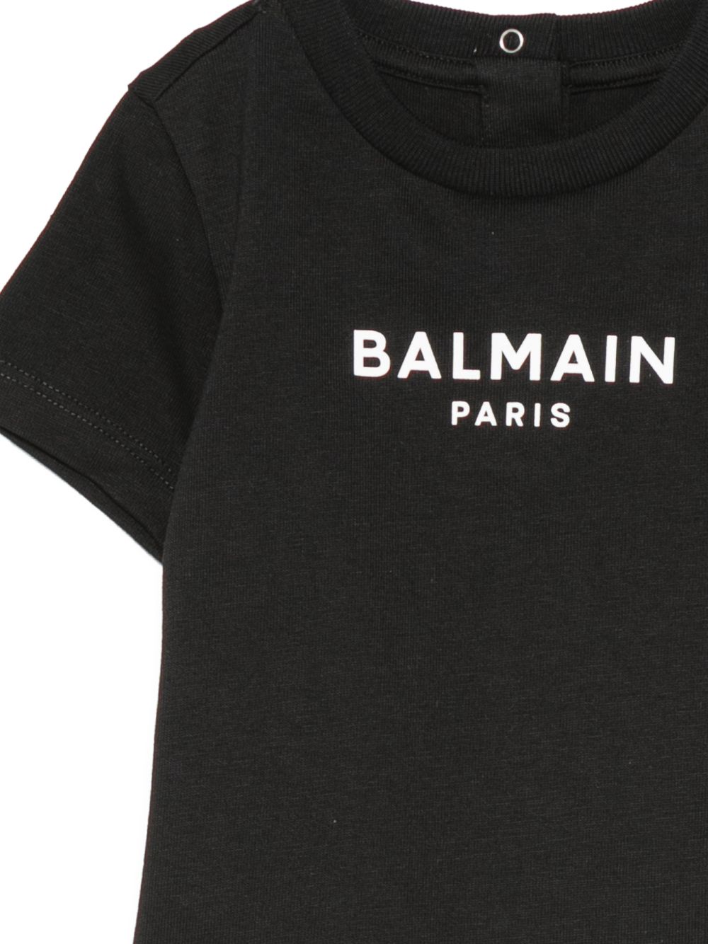 T-shirt per neonati Balmain Kids nera con stampa logo sul davanti BY8631 Z3672 930BC BALMAIN KIDS