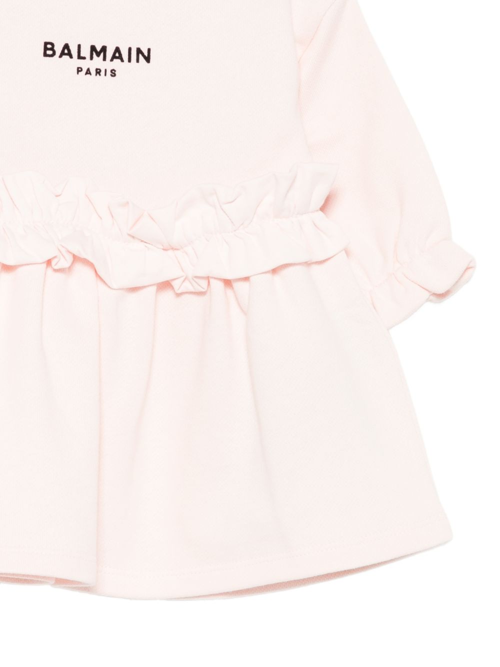 Abito per neonata Balmain Kids rosa con logo sul davanti BZ1050 Z3183 508NE BALMAIN KIDS