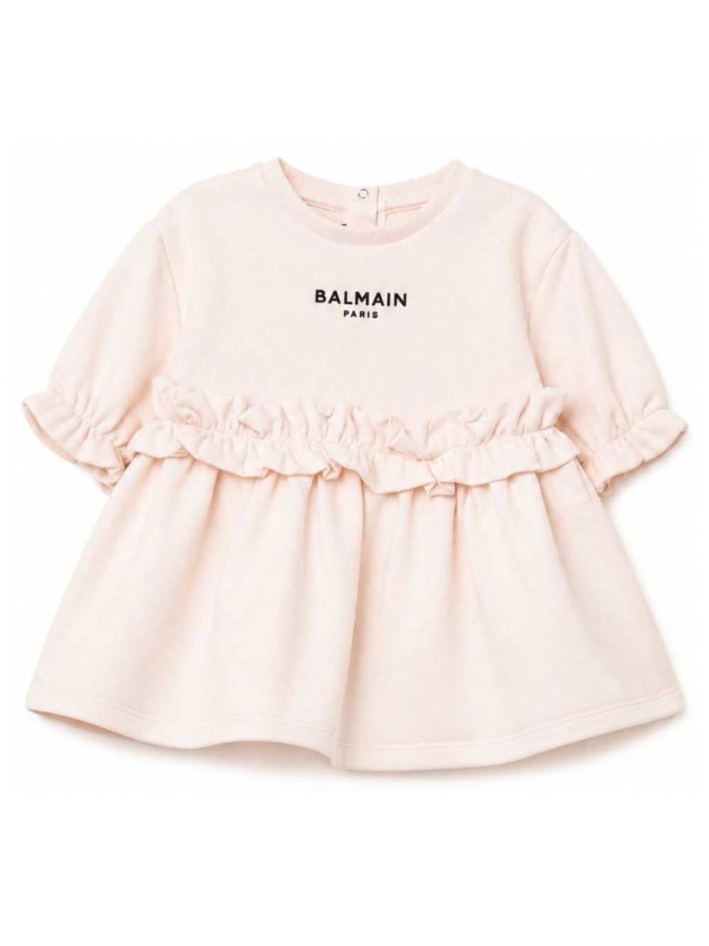 Abito per neonata Balmain Kids rosa con logo sul davanti BZ1050 Z3183 508NE BALMAIN KIDS