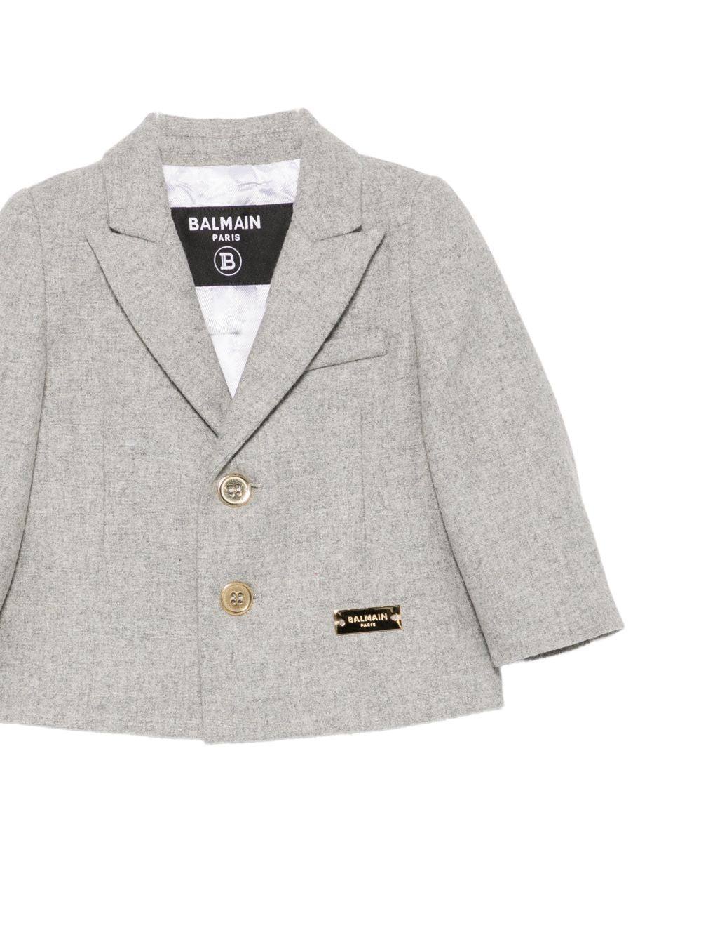 Blazer per neonato Balmain Kids grigio con revers a punta BZ2514 I0341 806OR BALMAIN KIDS