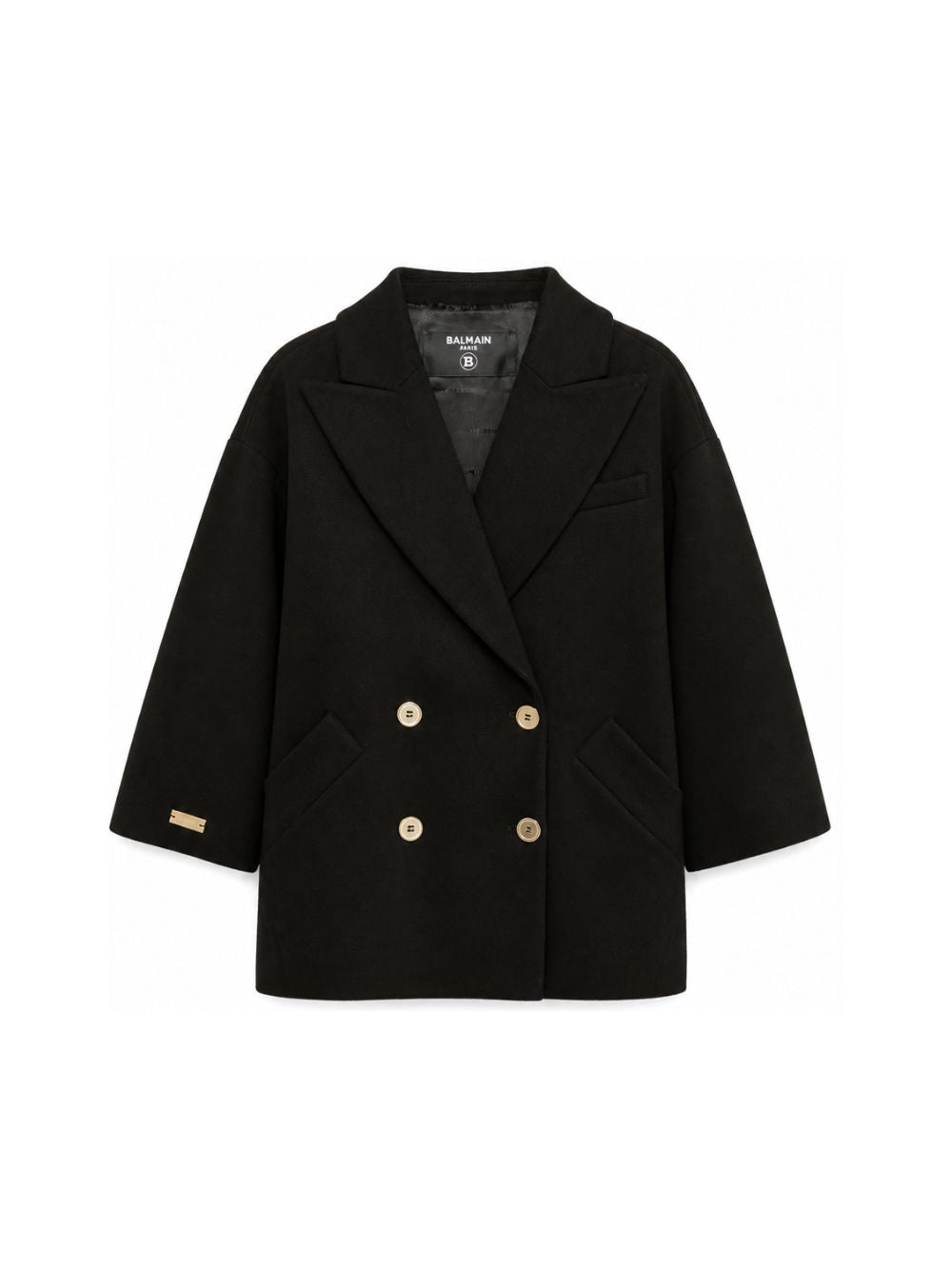 Giacca per bambino Balmain Kids nera con design doppiopetto BZ2A50 J0371 930OR BALMAIN KIDS